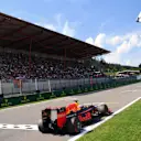 Max Verstappen (NED) Red Bull Racing RB12 takes the chequered flag at the end of Qualifying at Formula One World Championship, Rd13, Belgian Grand Prix, Qualifying, Spa Francorchamps, Belgium, Saturday 27 August 2016. © Sutton Images