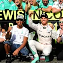 Race winner Nico Rosberg (GER) Mercedes AMG F1 celebrates with Lewis Hamilton (GBR) Mercedes AMG F1 and the team at Formula One World Championship, Rd13, Belgian Grand Prix, Race, Spa Francorchamps, Belgium, Sunday 28 August 2016. © Sutton Images