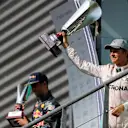 Race winner Nico Rosberg (GER) Mercedes AMG F1 and Daniel Ricciardo (AUS) Red Bull Racing celebrate with the trophies on the podium at Formula One World Championship, Rd13, Belgian Grand Prix, Race, Spa Francorchamps, Belgium, Sunday 28 August 2016. © Sutton Images