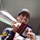 Daniel Ricciardo (AUS) Red Bull Racing celebrates on the podium with the trophy at Formula One World Championship, Rd13, Belgian Grand Prix, Race, Spa Francorchamps, Belgium, Sunday 28 August 2016. © Sutton Images