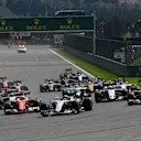 Nico Rosberg (GER) Mercedes-Benz F1 W07 Hybrid leads at the start of the race at Formula One World Championship, Rd13, Belgian Grand Prix, Race, Spa Francorchamps, Belgium, Sunday 28 August 2016. © Sutton Images