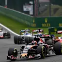 Daniil Kvyat (RUS) Scuderia Toro Rosso STR11 leads Sebastian Vettel (GER) Ferrari SF16-H at Formula One World Championship, Rd13, Belgian Grand Prix, Race, Spa Francorchamps, Belgium, Sunday 28 August 2016. © Sutton Images