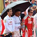 Drivers observe the National Anthem on the grid at Formula One World Championship, Rd13, Belgian Grand Prix, Race, Spa Francorchamps, Belgium, Sunday 28 August 2016. © Sutton Images