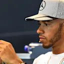 Lewis Hamilton (GBR) Mercedes AMG F1 in the Press Conference at Formula One World Championship, Rd13, Belgian Grand Prix, Preparations, Spa Francorchamps, Belgium, Thursday 25 August 2016. © Sutton Images