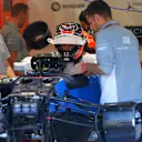 Esteban Ocon (FRA) Manor Racing MRT05 seat fitting at Formula One World Championship, Rd13, Belgian Grand Prix, Preparations, Spa Francorchamps, Belgium, Thursday 25 August 2016. © Sutton Images