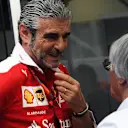 Bernie Ecclestone (GBR) CEO Formula One Group (FOM) and Maurizio Arrivabene (ITA) Ferrari Team Principal at Formula One World Championship, Rd20, Brazilian Grand Prix, Practice, Interlagos, Sao Paulo, Brazil, Friday 11 November 2016. © Sutton Images