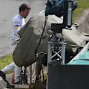 Fernando Alonso (ESP) McLaren stopped on track in FP2 and sits in FOM Cameramans seat at Formula One World Championship, Rd20, Brazilian Grand Prix, Practice, Interlagos, Sao Paulo, Brazil, Friday 11 November 2016. © Sutton Images