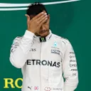Lewis Hamilton (GBR) Mercedes AMG F1 celebrates on the podium at Formula One World Championship, Rd20, Brazilian Grand Prix, Race, Interlagos, Sao Paulo, Brazil, Sunday 13 November 2016. © Sutton Images
