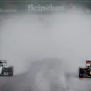 Nico Rosberg (GER) Mercedes-Benz F1 W07 Hybrid and Max Verstappen (NED) Red Bull Racing RB12 battle at Formula One World Championship, Rd20, Brazilian Grand Prix, Race, Interlagos, Sao Paulo, Brazil, Sunday 13 November 2016. © Sutton Images