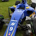 The crashed car of race retiree Marcus Ericsson (SWE) Sauber C35 at Formula One World Championship, Rd20, Brazilian Grand Prix, Race, Interlagos, Sao Paulo, Brazil, Sunday 13 November 2016. © Sutton Images