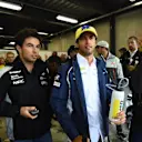 Sergio Perez (MEX) Force India and Felipe Nasr (BRA) Sauber on the drivers parade at Formula One World Championship, Rd20, Brazilian Grand Prix, Race, Interlagos, Sao Paulo, Brazil, Sunday 13 November 2016. © Sutton Images