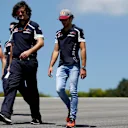 Carlos Sainz jr (ESP) Scuderia Toro Rosso walks the track with Marco Matassa (ITA) Scuderia Toro Rosso Engineer at Formula One World Championship, Rd20, Brazilian Grand Prix, Preparations, Interlagos, Sao Paulo, Brazil, Thursday 10 November 2016. © Sutton Images