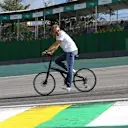 Nico Rosberg (GER) Mercedes AMG F1 rides the track on a bike at Formula One World Championship, Rd20, Brazilian Grand Prix, Preparations, Interlagos, Sao Paulo, Brazil, Thursday 10 November 2016. © Sutton Images