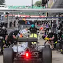 Lewis Hamilton (GBR) Mercedes-Benz F1 W07 Hybrid makes a practice pitstop at Formula One World Championship, Rd10, British Grand Prix, Practice, Silverstone, England, Friday 8 July 2016. © Sutton Images