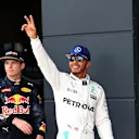 Pole sitter Lewis Hamilton (GBR) Mercedes AMG F1 celebrates in parc ferme at Formula One World Championship, Rd10, British Grand Prix, Qualifying, Silverstone, England, Saturday 9 July 2016. © Sutton Images