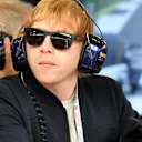 Rupert Grint (GBR) Actor in the Red Bull Racing garage at Formula One World Championship, Rd10, British Grand Prix, Qualifying, Silverstone, England, Saturday 9 July 2016. © Sutton Images