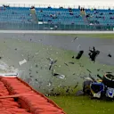 Marcus Ericsson (SWE) Sauber C35 crashes in FP3 at Formula One World Championship, Rd10, British Grand Prix, Qualifying, Silverstone, England, Saturday 9 July 2016. © Sutton Images