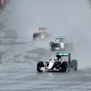Lewis Hamilton (GBR) Mercedes-Benz F1 W07 Hybrid leads at the start of the race at Formula One World Championship, Rd10, British Grand Prix, Race, Silverstone, England, Sunday 10 July 2016. © Sutton Images