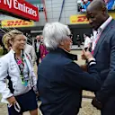 Bernie Ecclestone (GBR) CEO Formula One Group (FOM) and Frank Bruno (GBR) at Formula One World Championship, Rd10, British Grand Prix, Race, Silverstone, England, Sunday 10 July 2016. © Sutton Images