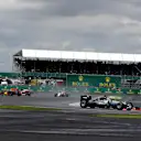 Lewis Hamilton (GBR) Mercedes-Benz F1 W07 Hybrid leads Nico Rosberg (GER) Mercedes-Benz F1 W07 Hybrid at Formula One World Championship, Rd10, British Grand Prix, Race, Silverstone, England, Sunday 10 July 2016. © Sutton Images