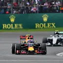 Max Verstappen (NED) Red Bull Racing RB12 leads Nico Rosberg (GER) Mercedes-Benz F1 W07 Hybrid at Formula One World Championship, Rd10, British Grand Prix, Race, Silverstone, England, Sunday 10 July 2016. © Sutton Images