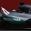 Race winner Lewis Hamilton (GBR) Mercedes-Benz F1 W07 Hybrid crosses the line at Formula One World Championship, Rd10, British Grand Prix, Race, Silverstone, England, Sunday 10 July 2016. © Sutton Images