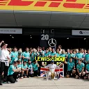 Race winner Lewis Hamilton (GBR) Mercedes AMG F1 celebrates with the team at Formula One World Championship, Rd10, British Grand Prix, Race, Silverstone, England, Sunday 10 July 2016. © Sutton Images