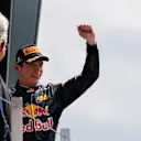 Max Verstappen (NED) Red Bull Racing celebrates on the podium at Formula One World Championship, Rd10, British Grand Prix, Race, Silverstone, England, Sunday 10 July 2016. © Sutton Images