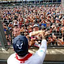 Race winner Lewis Hamilton (GBR) Mercedes AMG F1 celebrates with the fans at Formula One World Championship, Rd10, British Grand Prix, Race, Silverstone, England, Sunday 10 July 2016. © Sutton Images