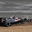 Fernando Alonso (ESP) McLaren MP4-31 spins at Formula One World Championship, Rd10, British Grand Prix, Race, Silverstone, England, Sunday 10 July 2016. © Sutton Images