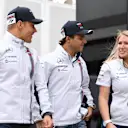 Valtteri Bottas (FIN) Williams, Felipe Massa (BRA) Williams and Sophie Ogg (GBR) Williams Press Officer at Formula One World Championship, Rd10, British Grand Prix, Race, Silverstone, England, Sunday 10 July 2016. © Sutton Images