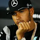 Lewis Hamilton (GBR) Mercedes AMG F1 in the Press Conference at Formula One World Championship, Rd10, British Grand Prix, Preparations, Silverstone, England, Thursday 7 July 2016. © Sutton Images