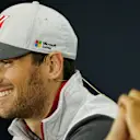 Romain Grosjean (FRA) Haas F1 in the Press Conference at Formula One World Championship, Rd10, British Grand Prix, Preparations, Silverstone, England, Thursday 7 July 2016. © Sutton Images