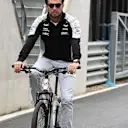 Sergio Perez (MEX) Force India on a bike at Formula One World Championship, Rd10, British Grand Prix, Preparations, Silverstone, England, Thursday 7 July 2016. © Sutton Images