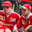 Kimi Raikkonen (FIN) Ferrari and Sebastian Vettel (GER) Ferrari at Formula One World Championship, Rd10, British Grand Prix, Preparations, Silverstone, England, Thursday 7 July 2016. © Sutton Images