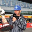 Lewis Hamilton (GBR) Mercedes AMG F1 with the Hawthorn Memorial Trophy at Formula One World Championship, Rd10, British Grand Prix, Preparations, Silverstone, England, Thursday 7 July 2016. © Sutton Images
