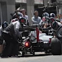 Romain Grosjean (FRA) Haas VF-16 pit stop at Formula One World Championship, Rd7, Canadian Grand Prix, Practice, Montreal, Canada, Friday 10 June 2016. © Sutton Images