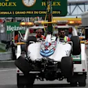 The crashed car of Felipe Massa (BRA) Williams FW38 is recovered tobthe pits in FP1 at Formula One World Championship, Rd7, Canadian Grand Prix, Practice, Montreal, Canada, Friday 10 June 2016. © Sutton Images