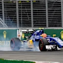 Felipe Nasr (BRA) Sauber C35 locks up at Formula One World Championship, Rd7, Canadian Grand Prix, Qualifying, Montreal, Canada, Saturday 11 June 2016. © Sutton Images