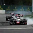 Romain Grosjean (FRA) Haas VF-16 locks up at Formula One World Championship, Rd7, Canadian Grand Prix, Race, Montreal, Canada, Sunday 12 June 2016. © Manolo Media Sutton Images