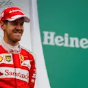 Sebastian Vettel (GER) Ferrari celebrates on the podium at Formula One World Championship, Rd7, Canadian Grand Prix, Race, Montreal, Canada, Sunday 12 June 2016. © Sutton Images