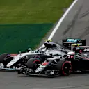 Nico Rosberg (GER) Mercedes-Benz F1 W07 Hybrid and Jenson Button (GBR) McLaren MP4-31 battle at Formula One World Championship, Rd7, Canadian Grand Prix, Race, Montreal, Canada, Sunday 12 June 2016. © Sutton Images