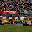 Daniil Kvyat (RUS) Scuderia Toro Rosso STR11, Pascal Wehrlein (GER) Manor Racing MRT05, Jolyon Palmer (GBR) Renault Sport F1 Team RS16 and Carlos Sainz jr (ESP) Scuderia Toro Rosso STR11 at the start of the race at Formula One World Championship, Rd7, Canadian Grand Prix, Race, Montreal, Canada, Sunday 12 June 2016. © Sutton Images