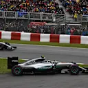 Nico Rosberg (GER) Mercedes-Benz F1 W07 Hybrid runs wide at the start of the race at Formula One World Championship, Rd7, Canadian Grand Prix, Race, Montreal, Canada, Sunday 12 June 2016. © Sutton Images