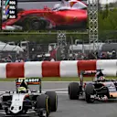 Sergio Perez (MEX) Force India VJM09 and Daniil Kvyat (RUS) Scuderia Toro Rosso STR11 at Formula One World Championship, Rd7, Canadian Grand Prix, Race, Montreal, Canada, Sunday 12 June 2016. © Sutton Images