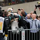 Race winner Lewis Hamilton (GBR) Mercedes AMG F1 celebrates in parc ferme at Formula One World Championship, Rd7, Canadian Grand Prix, Race, Montreal, Canada, Sunday 12 June 2016. © Sutton Images
