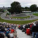 Sebastian Vettel (GER) Ferrari SF16-H leads at the start of the race as Nico Rosberg (GER) Mercedes-Benz F1 W07 Hybrid runs wide at Formula One World Championship, Rd7, Canadian Grand Prix, Race, Montreal, Canada, Sunday 12 June 2016. © Sutton Images