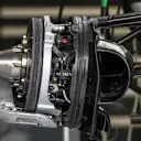 Haas VF-16 Brake and front wheel hub detail at Formula One World Championship, Rd7, Canadian Grand Prix, Preparations, Montreal, Canada, Thursday 9 June 2016. © Sutton Images