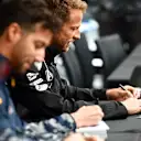 Jenson Button (GBR) McLaren and Daniel Ricciardo (AUS) Red Bull Racing at the autograph session at Formula One World Championship, Rd7, Canadian Grand Prix, Preparations, Montreal, Canada, Thursday 9 June 2016. © Sutton Images