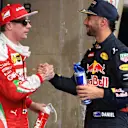 Kimi Raikkonen (FIN) Ferrari and Daniel Ricciardo (AUS) Red Bull Racing celebrate in parc ferme at Formula One World Championship, Rd3, Chinese Grand Prix, Qualifying, Shanghai, China, Saturday 16 April 2016. © Sutton Motorsport Images